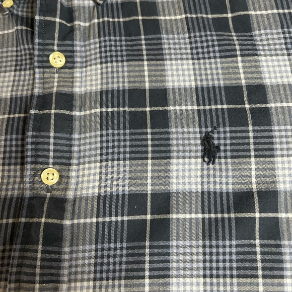 Ralph Lauren Mens button down shirt in medium. Navy and light blue check. - Picture 2 of 5
